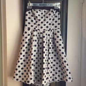 Blue and grey strapless dress